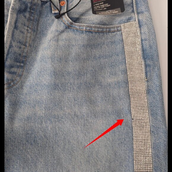 Levis 501 Original Cropped Jeans Good As Silver Light Wash size 28 x 28 NEW - Picture 12 of 13